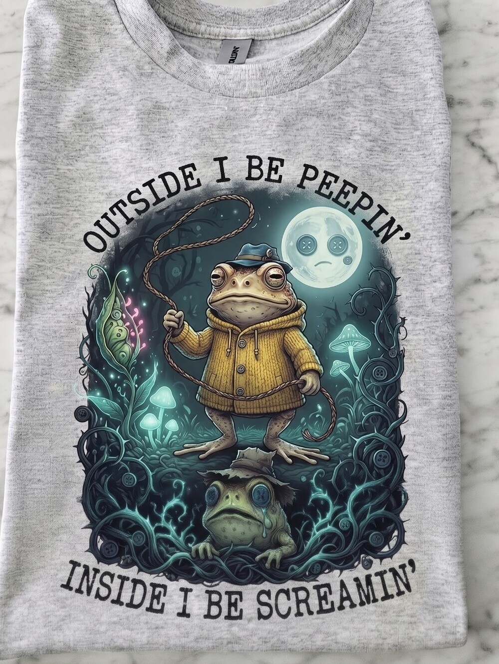 coraline shirt popular cute trendy Short Sleeve Tee Horror Frog Mental Health